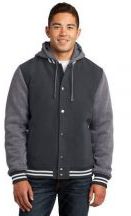 Sport-Tek Adult Unisex Insulated With Hood & Pockets Letterman Jacket